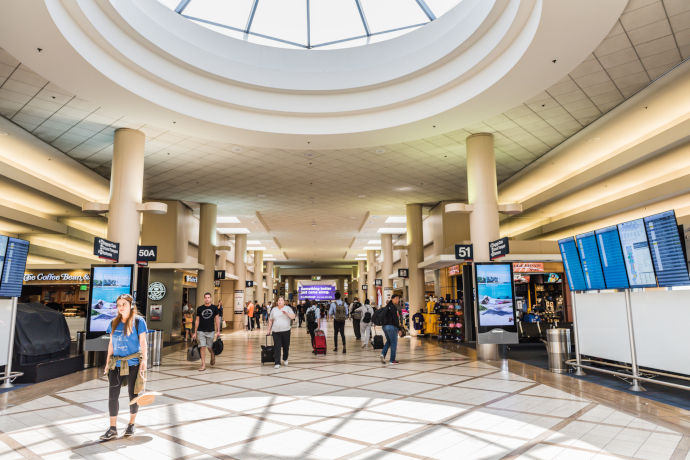 There are three operating terminals at Honolulu International Airport.